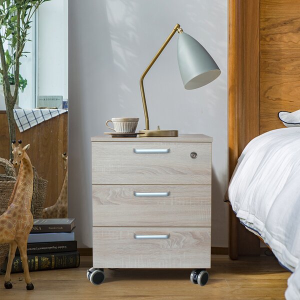 Nightstand on store wheels